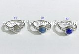 NGR1130 14*17mm flat round mixed gemstone rings wholesale