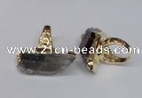 NGR116 15*35mm - 18*40mm faceted nuggets smoky quartz rings