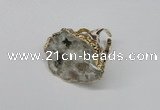 NGR124 30*40mm - 35*45mm freeform plated druzy quartz rings