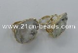 NGR127 30*35mm - 35*40mm freeform plated druzy quartz rings