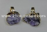 NGR131 18*25mm - 20*25mm freeform plated druzy quartz rings