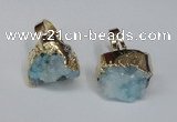 NGR132 18*25mm - 20*25mm freeform plated druzy quartz rings