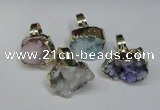 NGR133 18*25mm - 20*25mm freeform plated druzy quartz rings