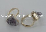 NGR135 15*20mm - 18*25mm freeform plated druzy amethyst rings