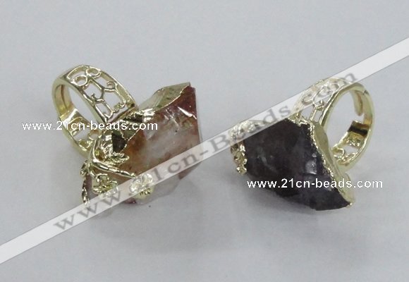 NGR145 18*25mm - 22*30mm faceted nuggets mixed quartz rings