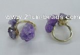 NGR150 8*10mm - 15*20mm nuggets druzy quartz rings wholesale