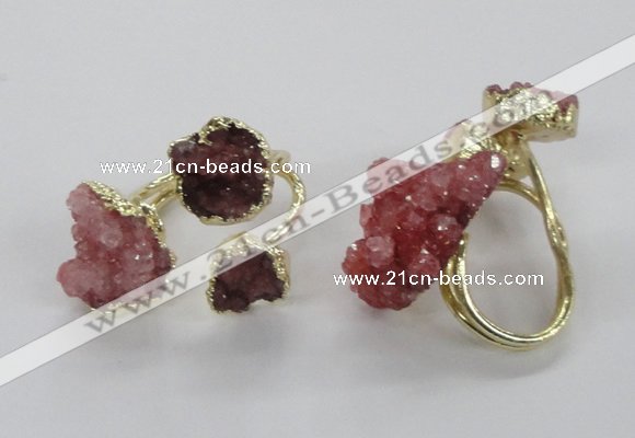 NGR151 8*10mm - 15*20mm nuggets druzy quartz rings wholesale