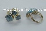 NGR152 8*10mm - 15*20mm nuggets druzy quartz rings wholesale