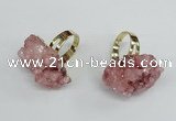 NGR16 18*25mm - 25*30mm nuggets plated druzy quartz rings