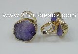 NGR160 22*30mm - 25*30mm freeform druzy agate rings wholesale