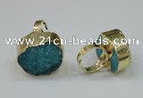 NGR162 22*30mm - 25*30mm freeform druzy agate rings wholesale