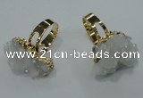 NGR17 18*25mm - 25*30mm nuggets plated druzy quartz rings