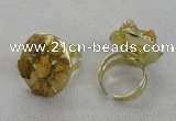 NGR176 25*30mm druzy agate gemstone rings wholesale