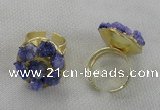 NGR177 25*30mm druzy agate gemstone rings wholesale