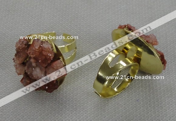 NGR178 25*30mm druzy agate gemstone rings wholesale