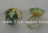 NGR180 25*30mm druzy agate gemstone rings wholesale