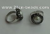 NGR2000 20*20mm flower pearl rings wholesale