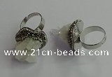 NGR2003 25mm flower druzy quartz rings wholesale