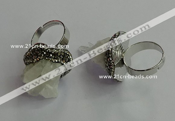 NGR2003 25mm flower druzy quartz rings wholesale