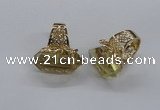 NGR201 15*25mm - 16*30mm faceted nuggets lemon quartz rings