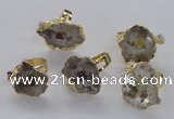 NGR204 18*25mm – 25*35mm freeform druzy quartz gemstone rings