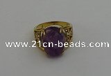 NGR2042 10*15mm faceted oval amethyst gemstone rings wholesale