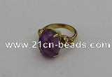 NGR2082 10*15mm faceted oval amethyst gemstone rings wholesale