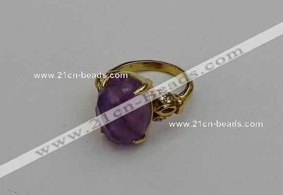 NGR2082 10*15mm faceted oval amethyst gemstone rings wholesale