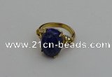 NGR2092 10*15mm faceted oval lapis lazuli gemstone rings