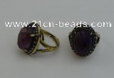 NGR2103 10*15mm faceted oval amethyst gemstone rings wholesale