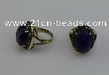 NGR2112 10*15mm faceted oval lapis lazuli gemstone rings wholesale