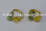 NGR212 5*8mm - 6*10mm freeform druzy agate & peridot rings wholesale