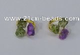 NGR213 5*8mm - 6*10mm freeform druzy agate & peridot rings wholesale