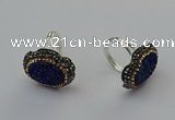 NGR2134 22*28mm - 22*30mm flower plated druzy agate rings