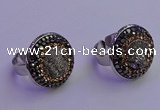 NGR2137 20mm - 22mm coin plated druzy agate gemstone rings