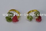 NGR214 5*8mm - 6*10mm freeform druzy agate & peridot rings wholesale