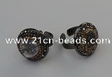 NGR2152 20mm - 22mm coin plated druzy agate rings wholesale