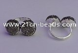 NGR2172 12mm - 14mm coin plated druzy agate rings wholesale