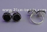 NGR2174 12mm - 14mm coin plated druzy agate rings wholesale