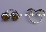 NGR2175 12mm - 14mm coin plated druzy agate rings wholesale