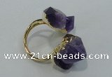 NGR23 13*18mm - 20*25mm faceted nuggets amethyst gemstone rings