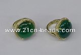 NGR236 20mm flat round agate gemstone rings wholesale