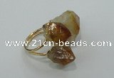 NGR25 13*18mm - 20*25mm faceted nuggets citrine gemstone rings