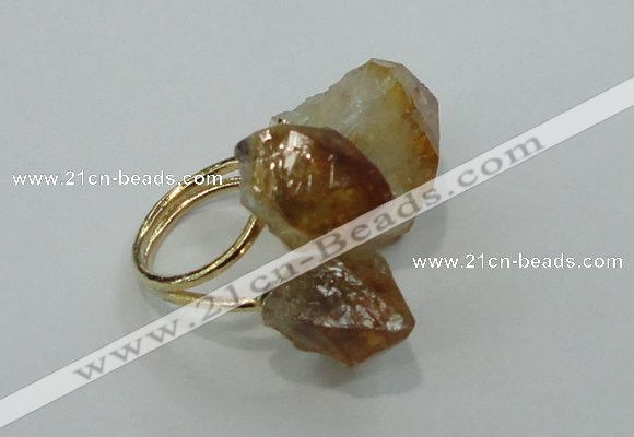 NGR25 13*18mm - 20*25mm faceted nuggets citrine gemstone rings