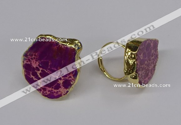 NGR263 22*30mm - 30*40mm freeform sea sediment jasper rings