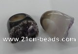 NGR27 25*35mm - 30*40mm freeform druzy amethyst gemstone rings