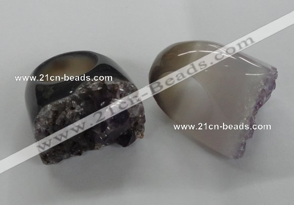 NGR27 25*35mm - 30*40mm freeform druzy amethyst gemstone rings