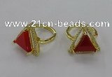 NGR273 14*14mm triangle agate gemstone rings wholesale