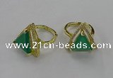 NGR275 14*14mm triangle agate gemstone rings wholesale