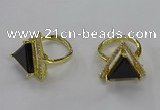 NGR277 14*14mm triangle agate gemstone rings wholesale